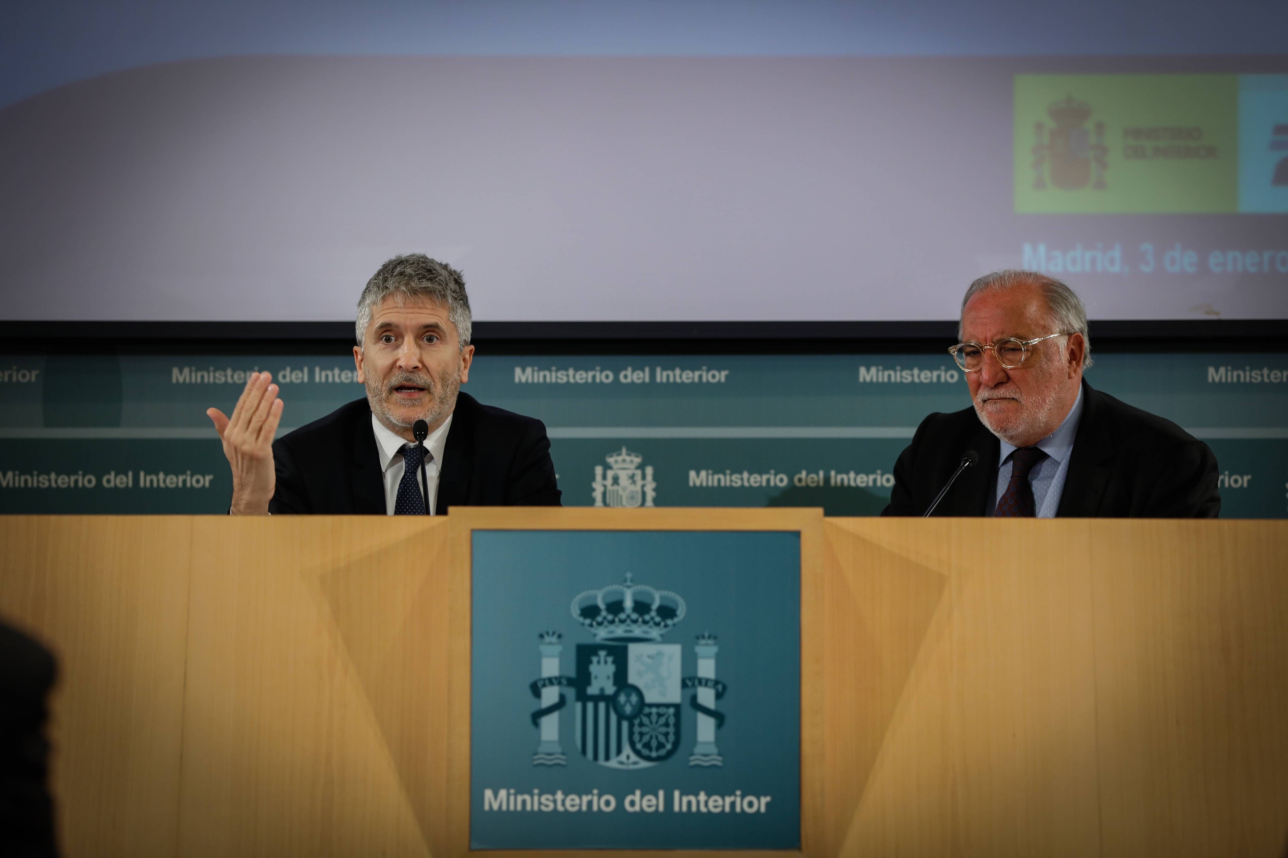 Pere Navarro y Fernando Grande-Marlaska, ministro del Interior.