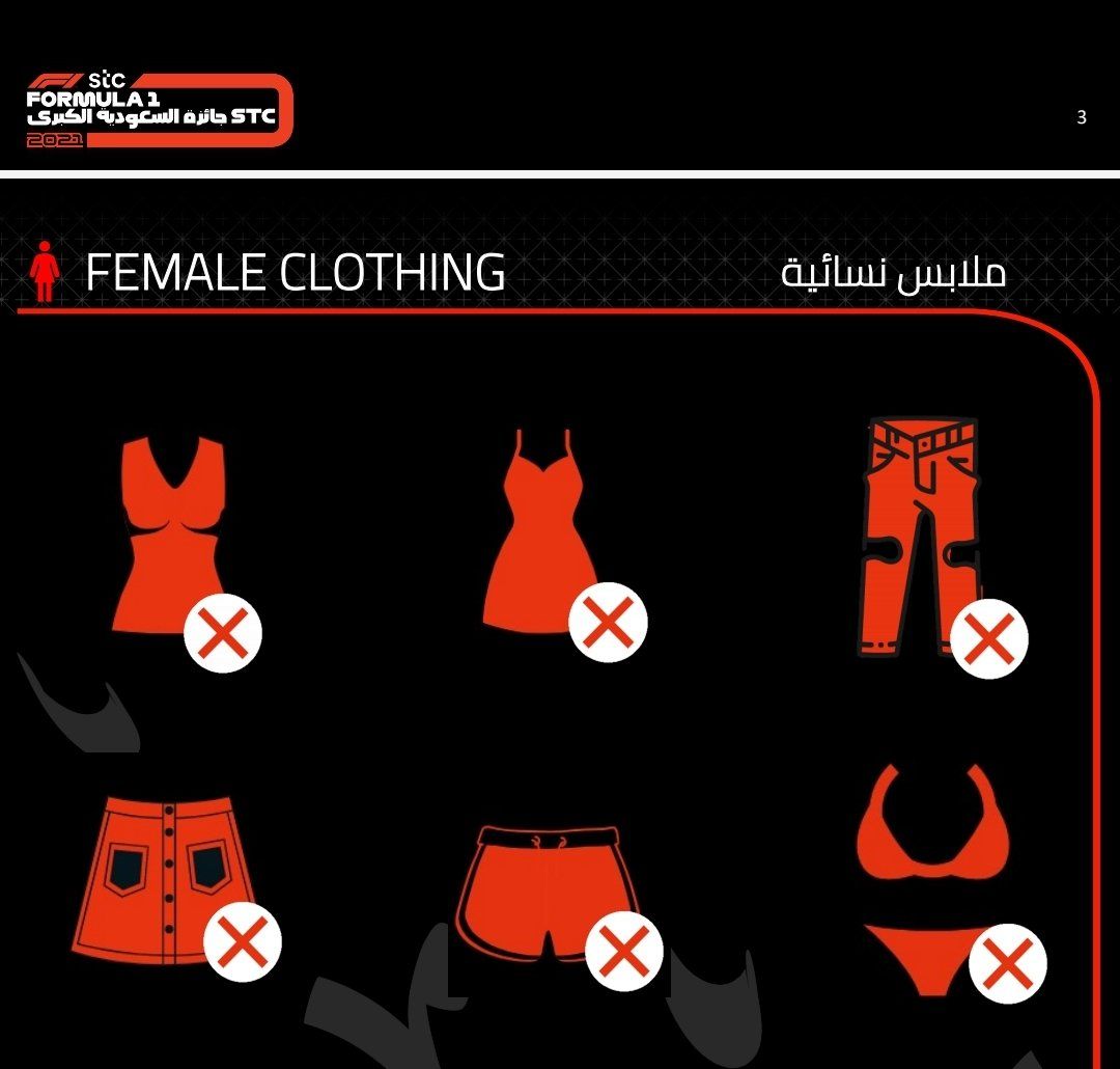 Código vestimenta para las mujeres durante el GP de Arabia Saudí