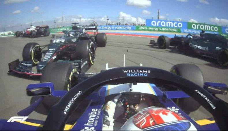 2 Incidente entre Latifi y Stroll al comienzo de la carrera
