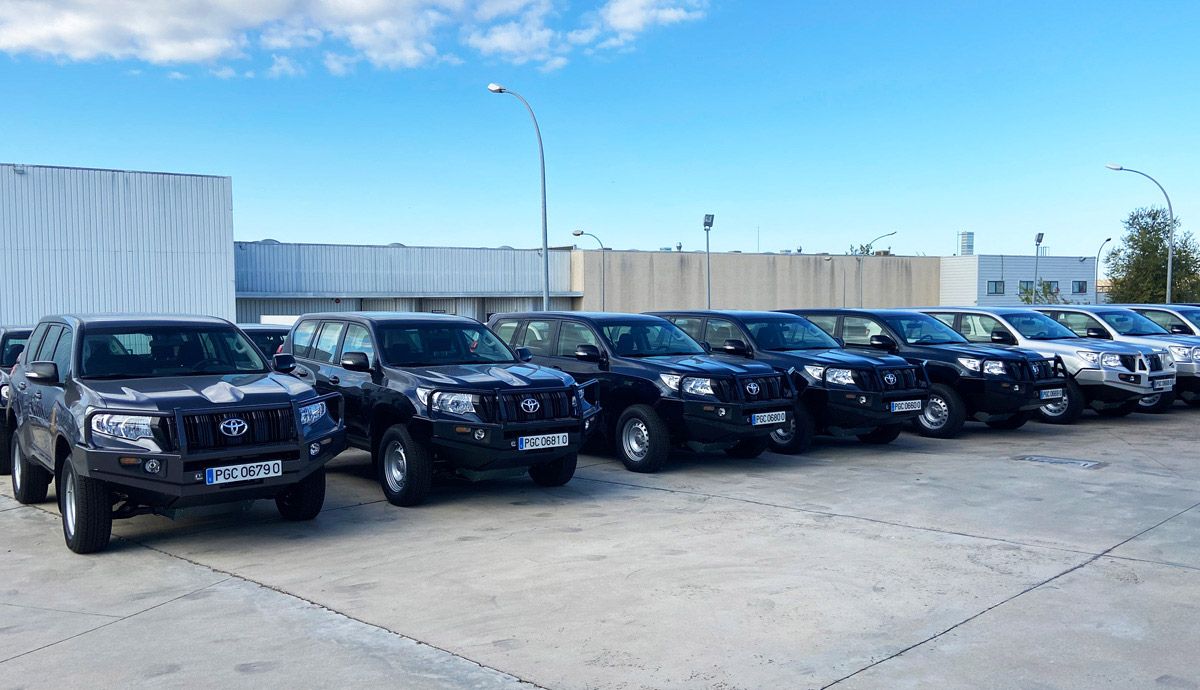 Los nuevos Toyota Land Cruiser de la Guardia Civil.