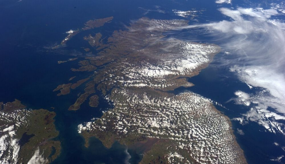 Una imagen captada por un satélite de Escocia. Una imagen captada por un satélite de Escocia.