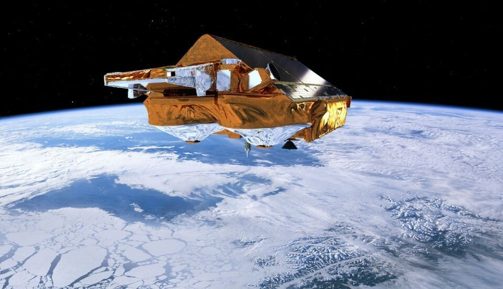 Satélite de la ESA obteniendo datos sobre el deshielo en la Antártida. Satélite de la ESA obteniendo datos sobre el deshielo en la Antártida.
