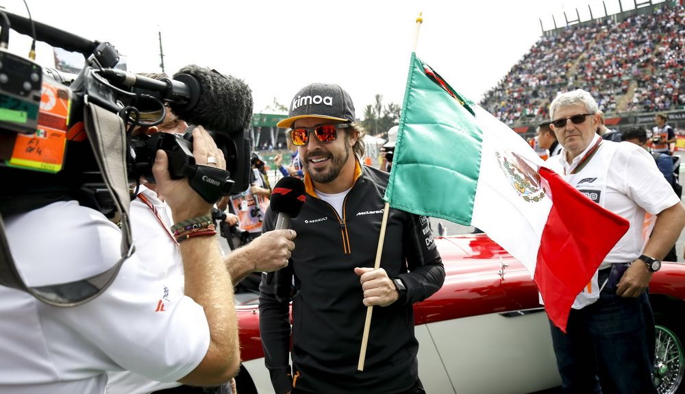 Fernando Alonso en 2018 durante el GP de México 