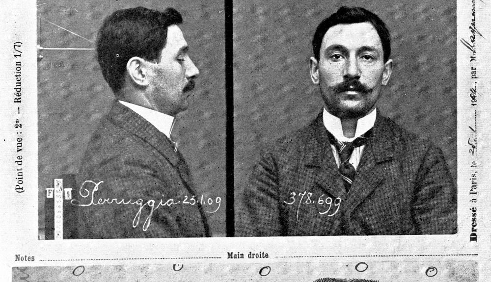 El expediente policial de Vincenzo Peruggia. El expediente policial de Vincenzo Peruggia.