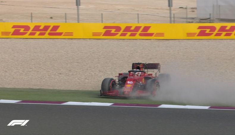 Charles Leclerc hizo un trompo hacia el final de la sesión, cuando era 6º Charles Leclerc hizo un trompo hacia el final de la sesión, cuando era 6º