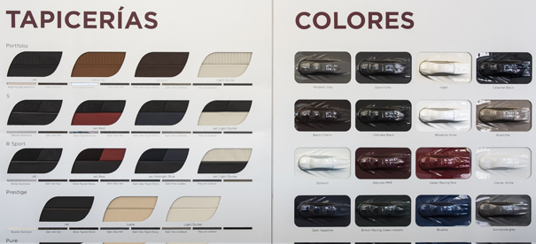 Catálogo colores y tapicerías