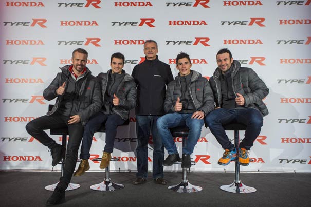 Márquez, Pedrosa, Bou y Monteiro, al volante del nuevo Honda Civic Type R