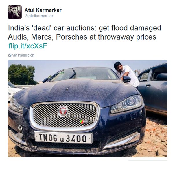 Coches de lujo a precios de risa en la India tras las inundaciones