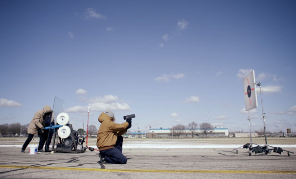 Experimento EcoBoost con un lanzador de pelotas