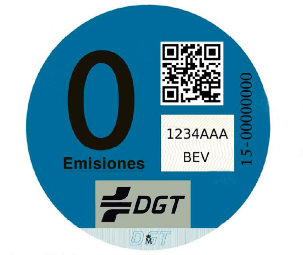 Distintivo DGT vehículo cero emisiones