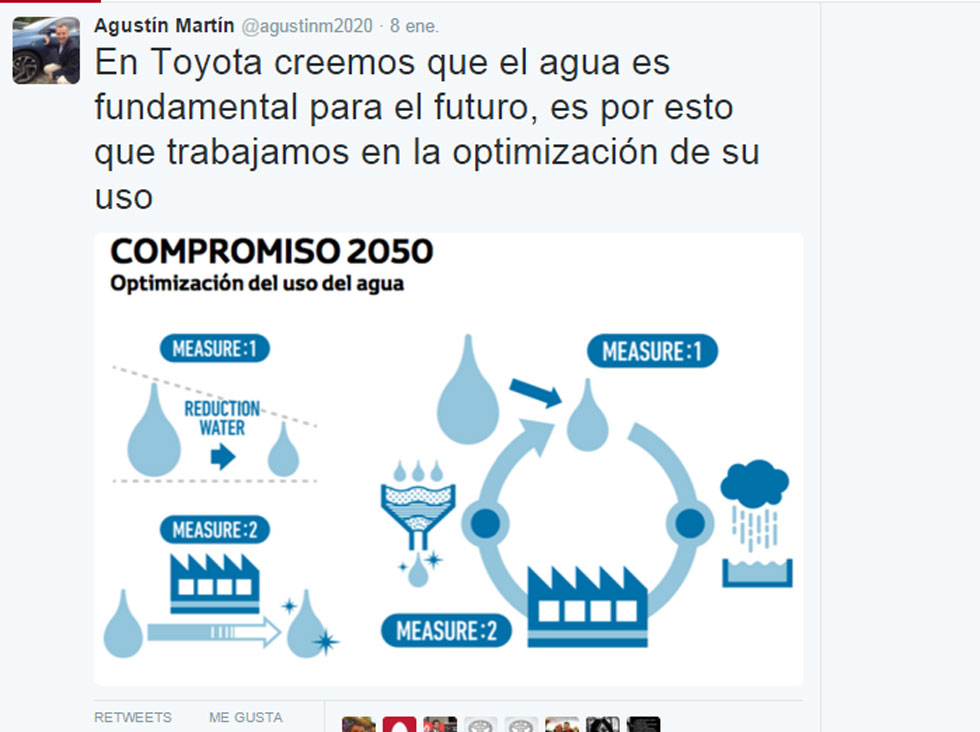 Tuit Agua limpia en Toyota para garantizar el futuro
