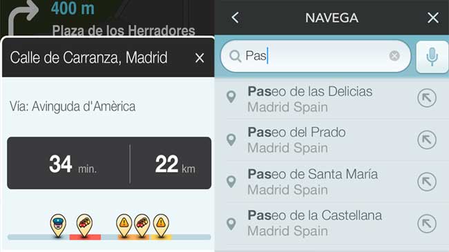 Guiado a destino de Waze
