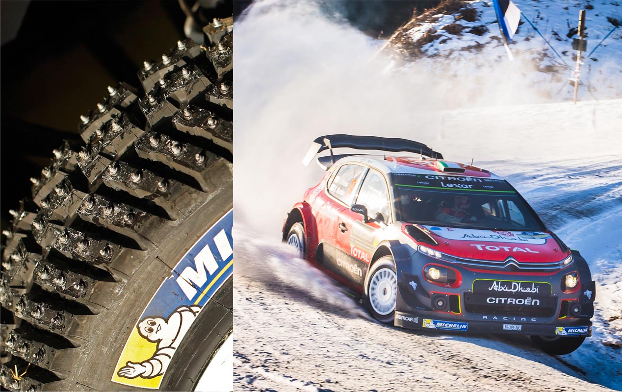 Neumáticos de clavos en el WRC