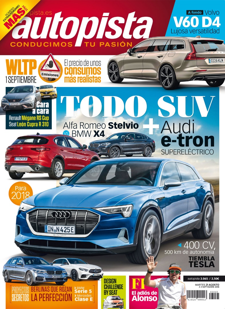 Revista Autopista 3065: nuevos SUV, bajo la lupa (Audi e-tron, BMW X4, Alfa Stelvio…)