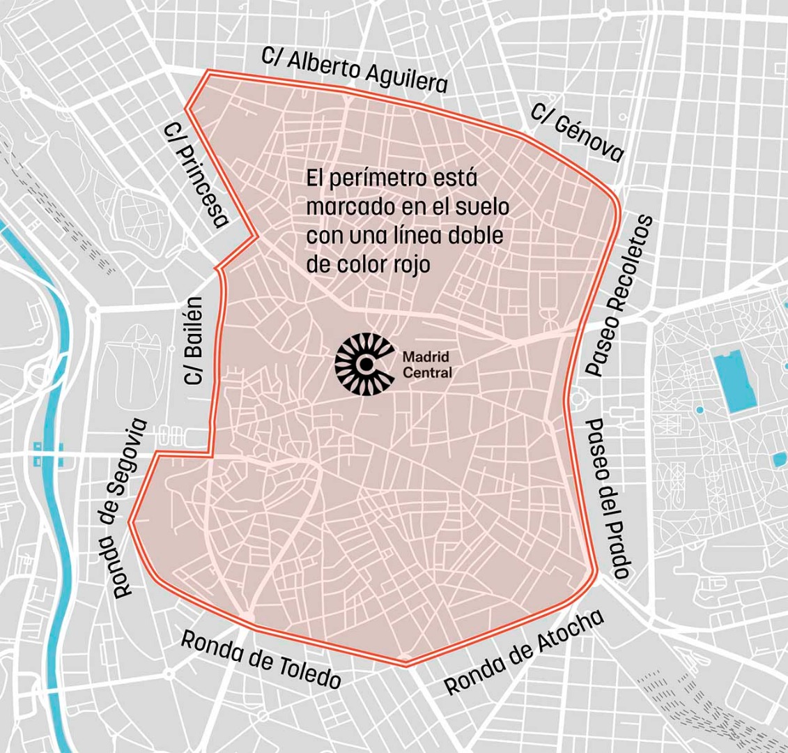 Coches, motos y taxis sin etiqueta no podrán circular nunca por Madrid Central