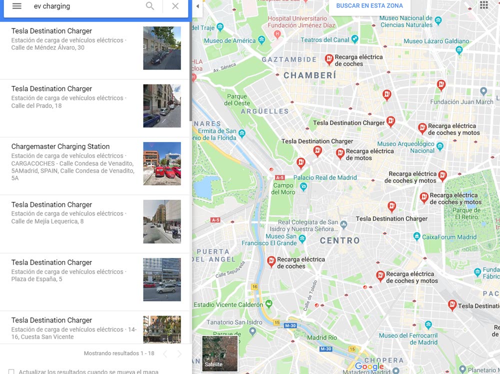 Google Maps ya te avisa de puntos para recargar tu coche eléctrico