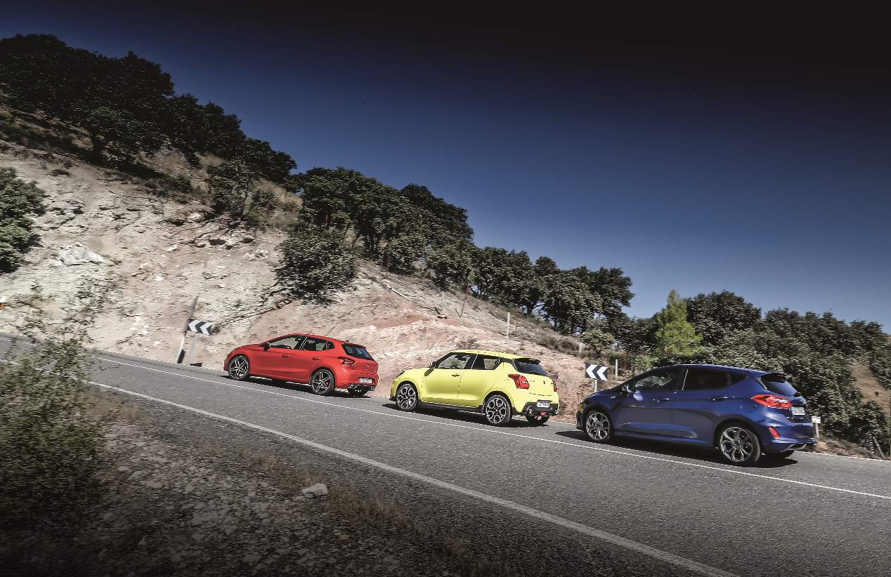 Ford Fiesta, Seat Ibiza y Suzuki Swift con motores de gasolina de 140-150 CV: ¿cuál es mejor?