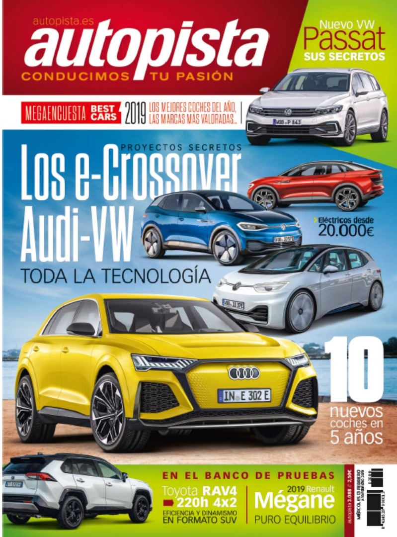 Revista Autopista 3088: así serán los nuevos coches eléctricos de VW, Audi, Seat y Skoda