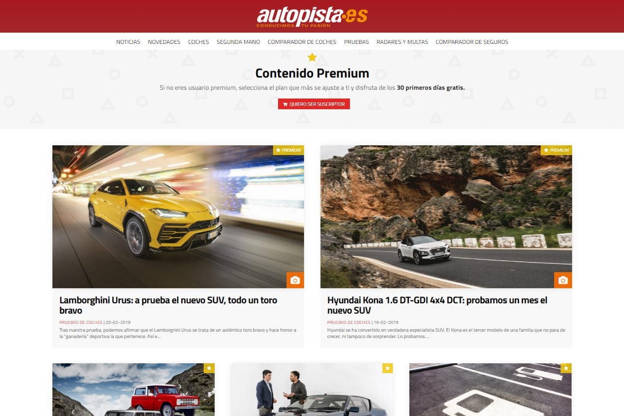 Motorpress Ibérica apuesta por las suscripciones Premium en sus webs de motor y deportes