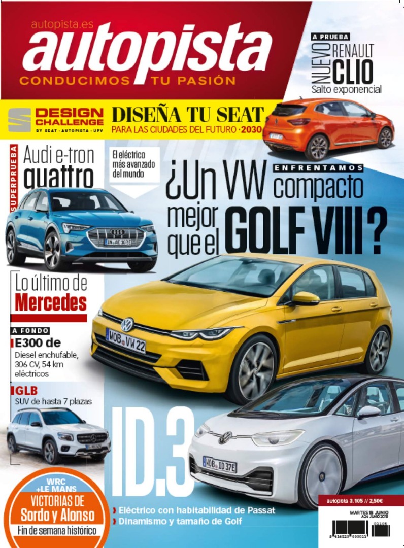 Revista Autopista 3105: nuevos VW Golf 8 vs VW ID.3 eléctrico, frente a frente