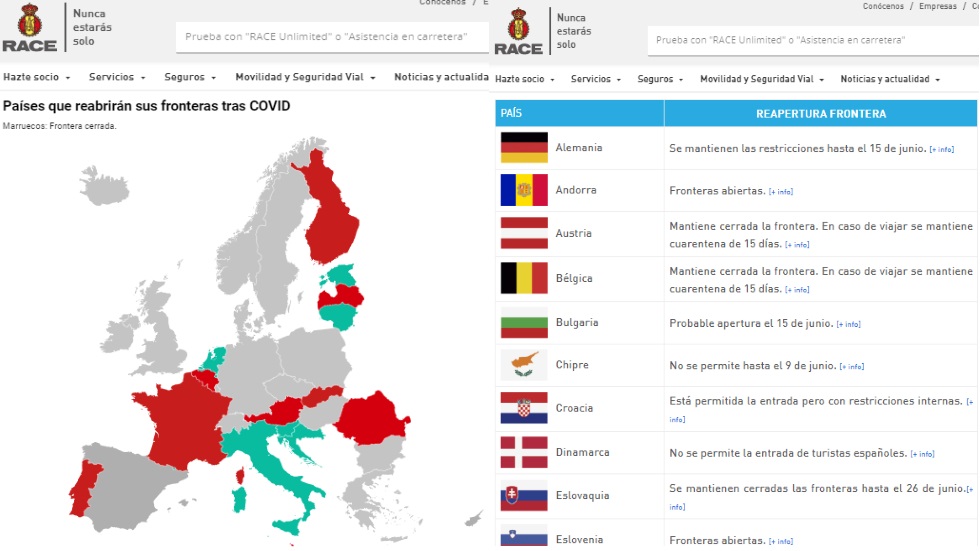 Cuándo abrirán sus fronteras todos los países de Europa: descúbrelo en este mapa