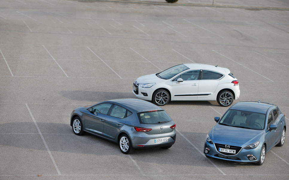 Comparativa: Citroën DS4 2.0 HDI Sport; Mazda 2 2.2D Luxury; Seat León 2.0 TDI Style