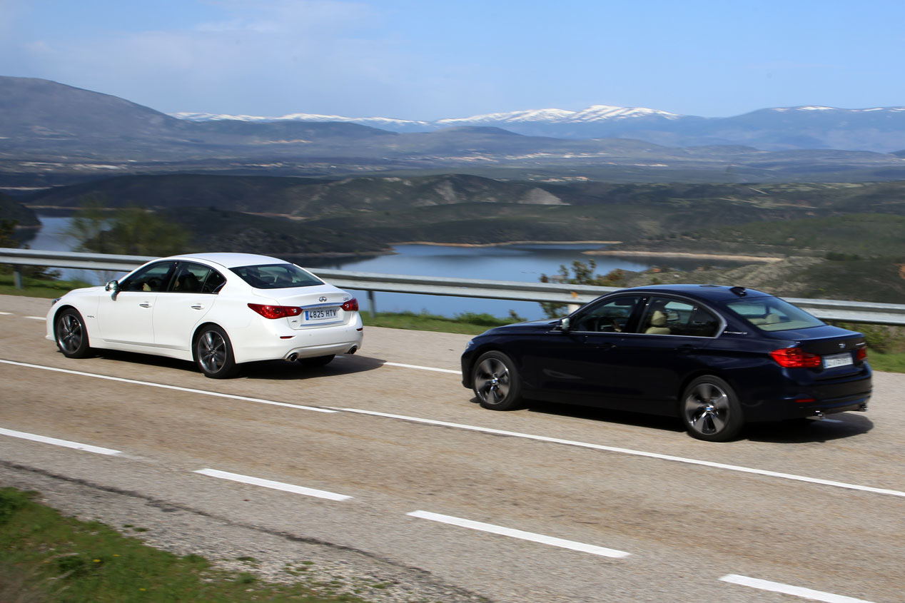 Comparativa: BMW Serie 3 ActiveHybrid vs Infiniti Q50 Hybrid 3.5 AWD