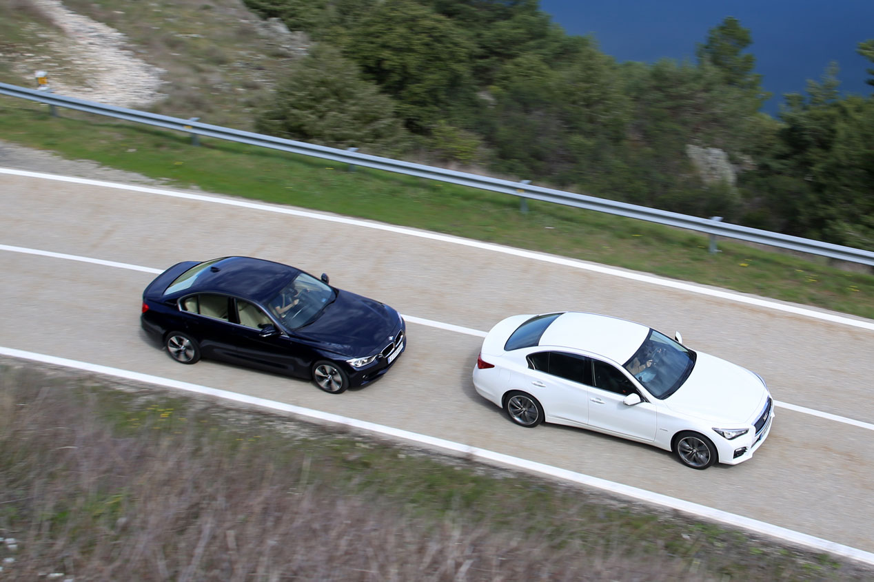 Comparativa: BMW Serie 3 ActiveHybrid vs Infiniti Q50 Hybrid 3.5 AWD