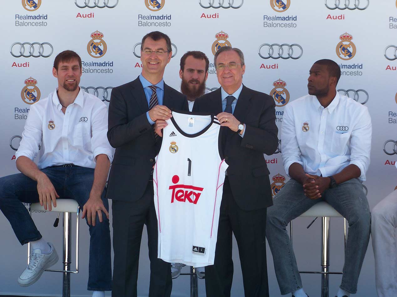 Los jugadores del Real Madrid de basket, también con Audi