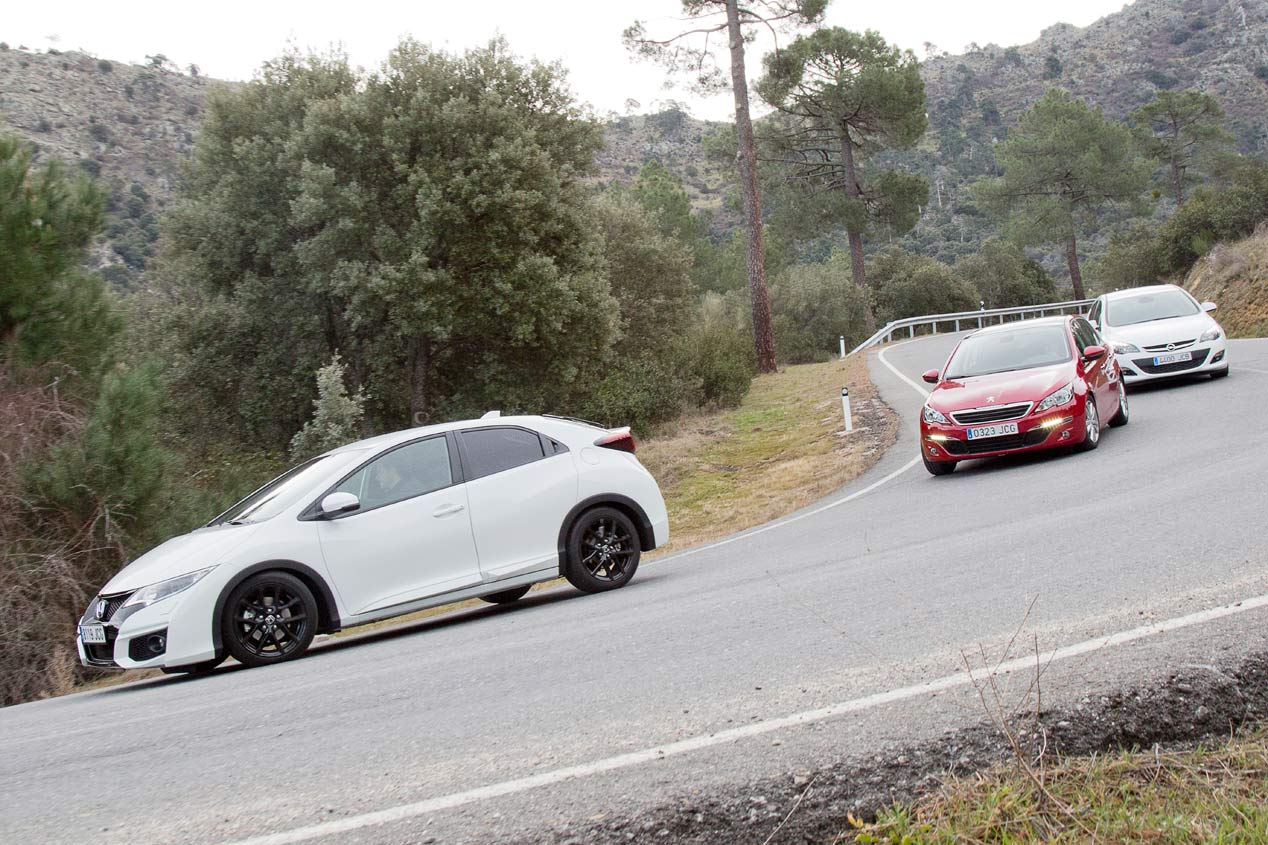 Comparativa: Honda Civic 1.6 i-DTEC vs Opel Astra 1.6 CDTi y Peugeot 308 1.6 BlueHDI