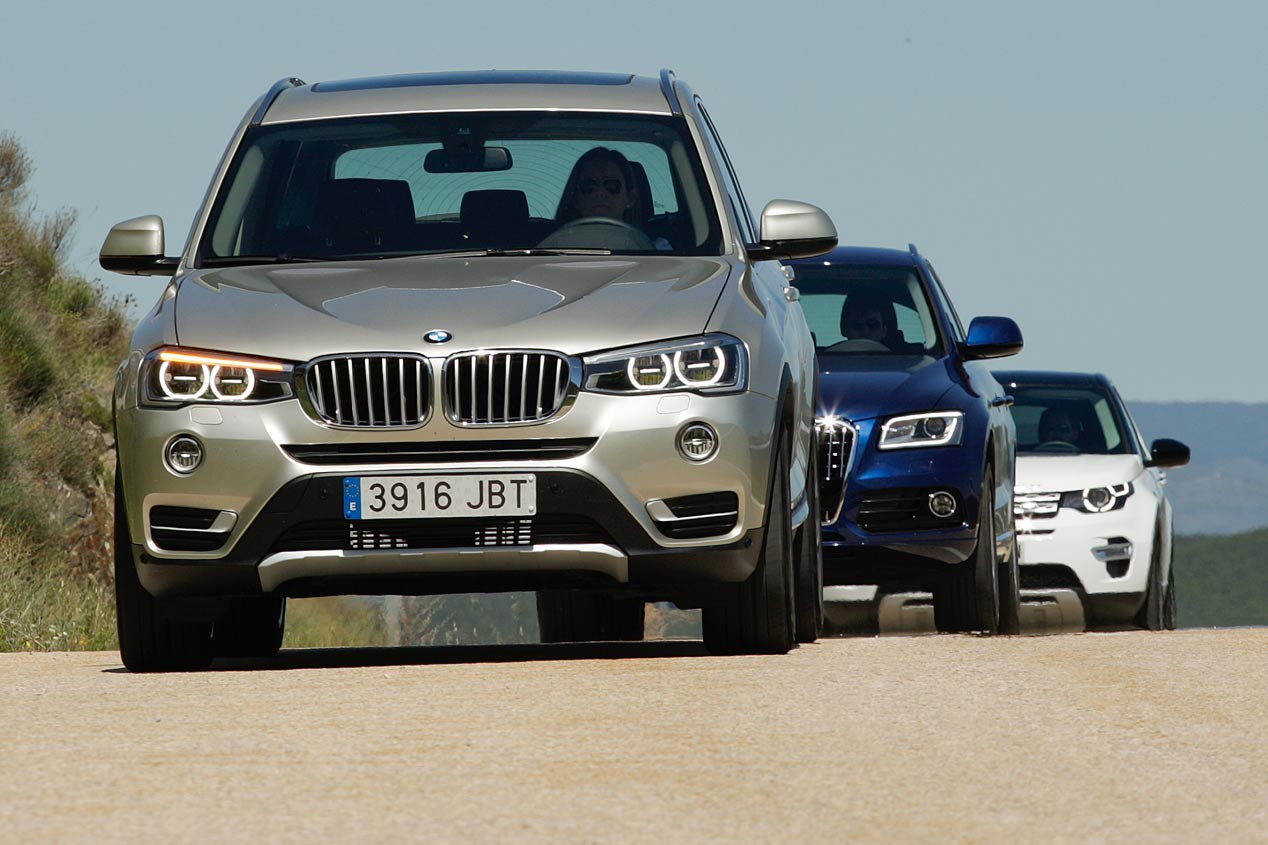 Audi Q5 2.0 TDI Quattro S Tronic vs BMW X3 xDrive 20D Aut. y Land Rover Discovery Sport 2.2 SD4 4x4 Aut.