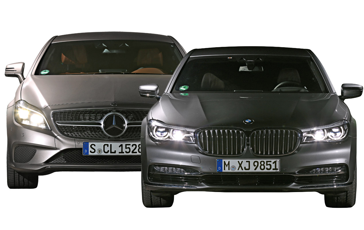 BMW Serie 7 con láser LED, frente a Mercedes CLS con Matrix LED 