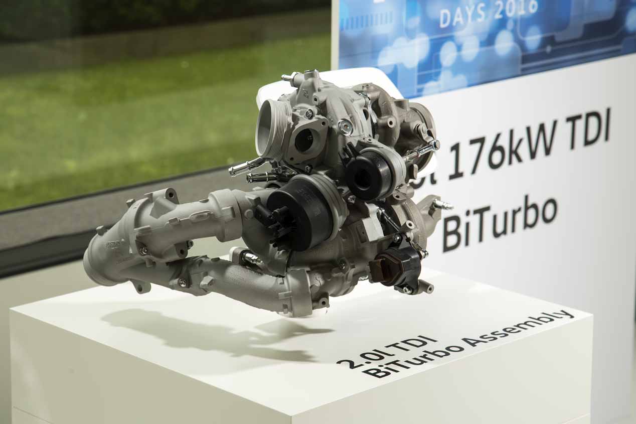 Conjunto de los dos turbos del motor VW 2.0 Bi-TDI