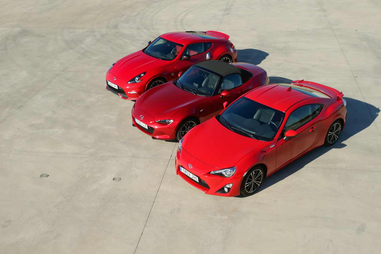 Mazda MX-5, Nissan 370Z Nismo y Toyota GT86