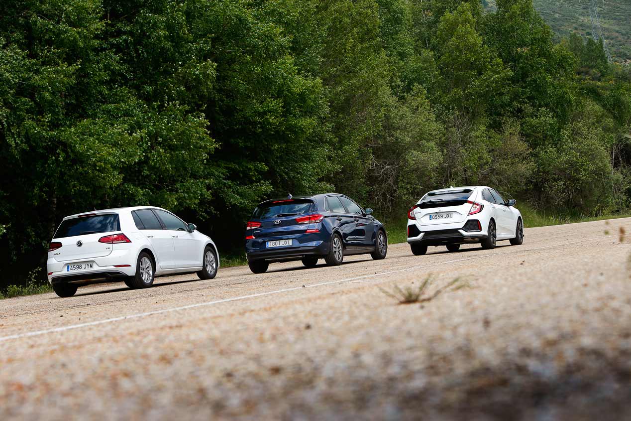 VW Golf, Hyundai i30 y Honda Civic