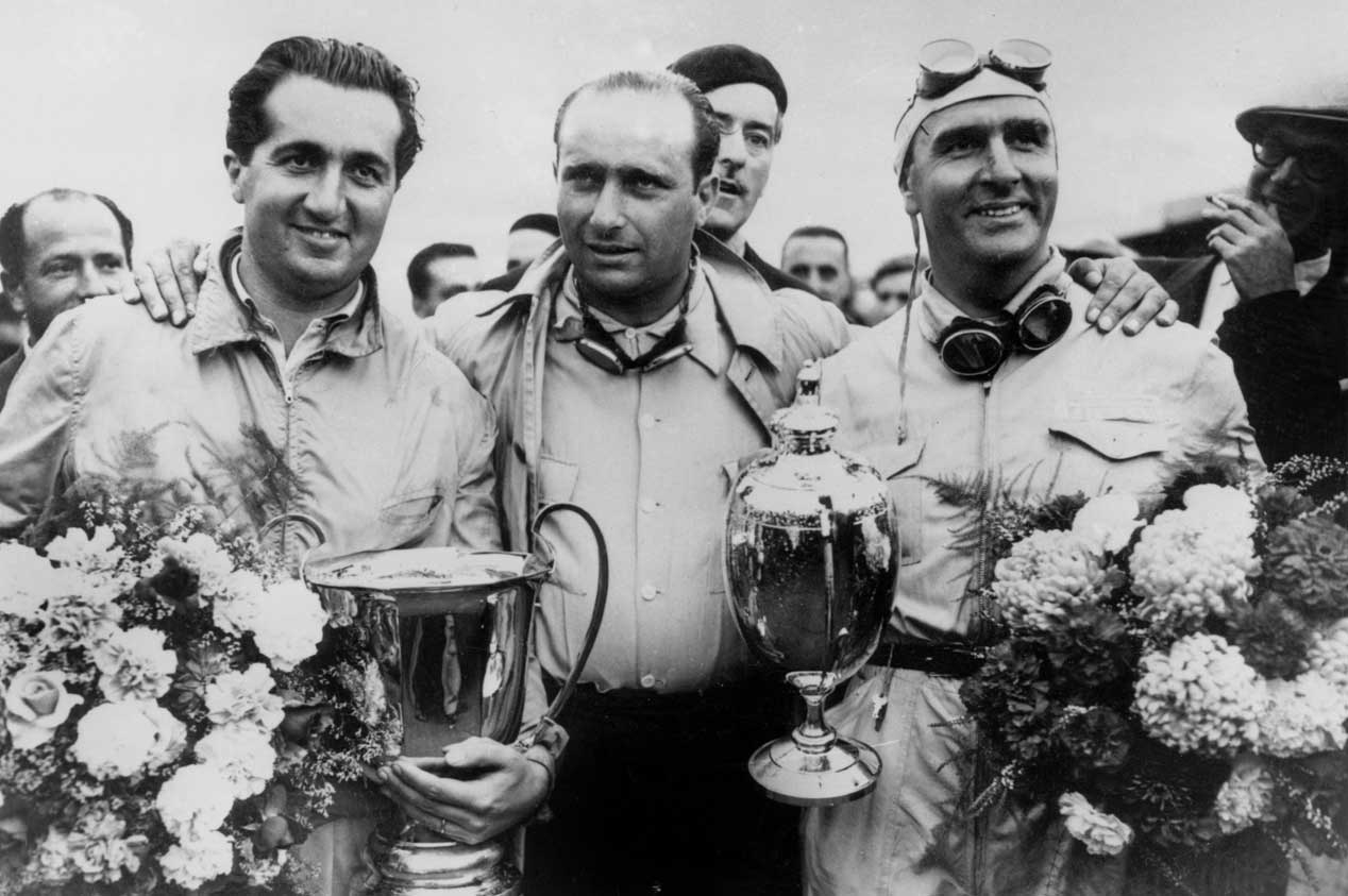 Fangio, Farina y Ascari