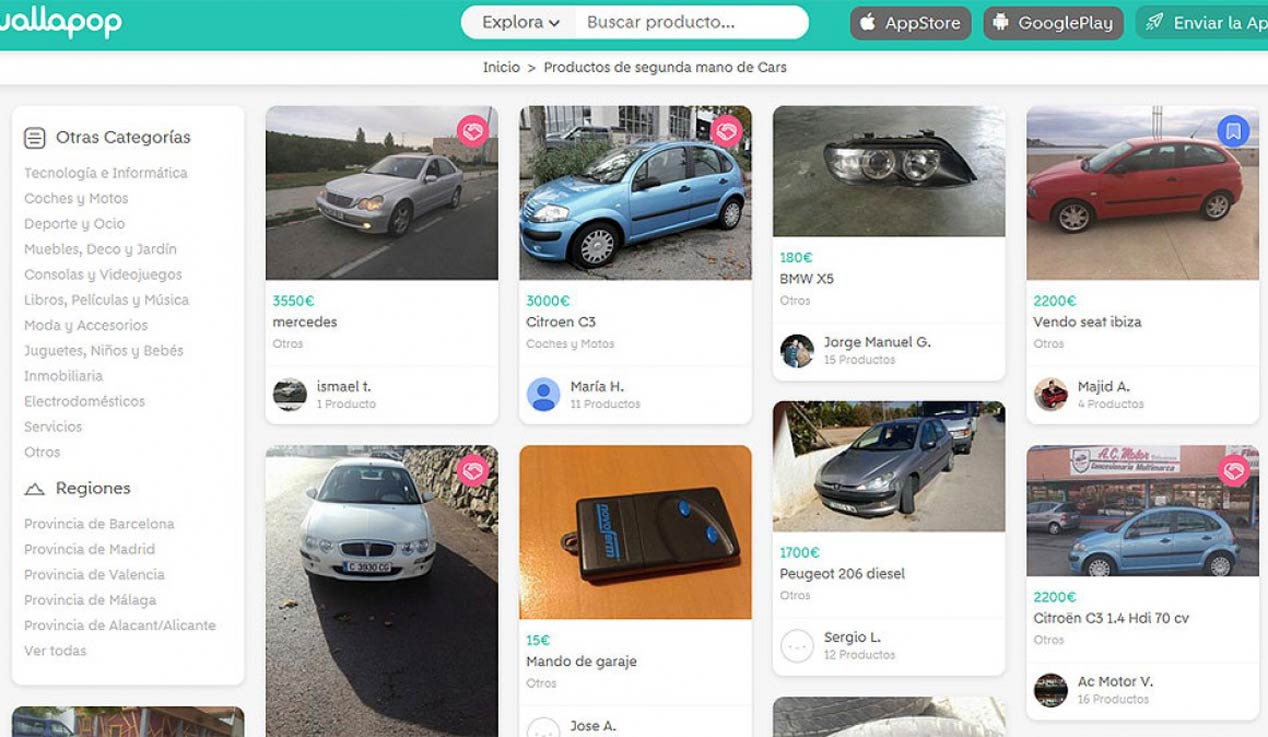 Compraventa de coches en Wallapop