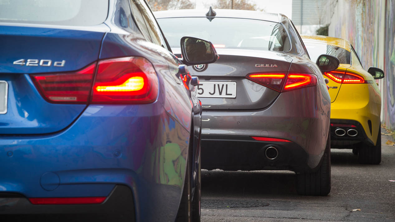 Kia Stinger, Alfa Giulia y BMW Serie 4 Gran Coupé