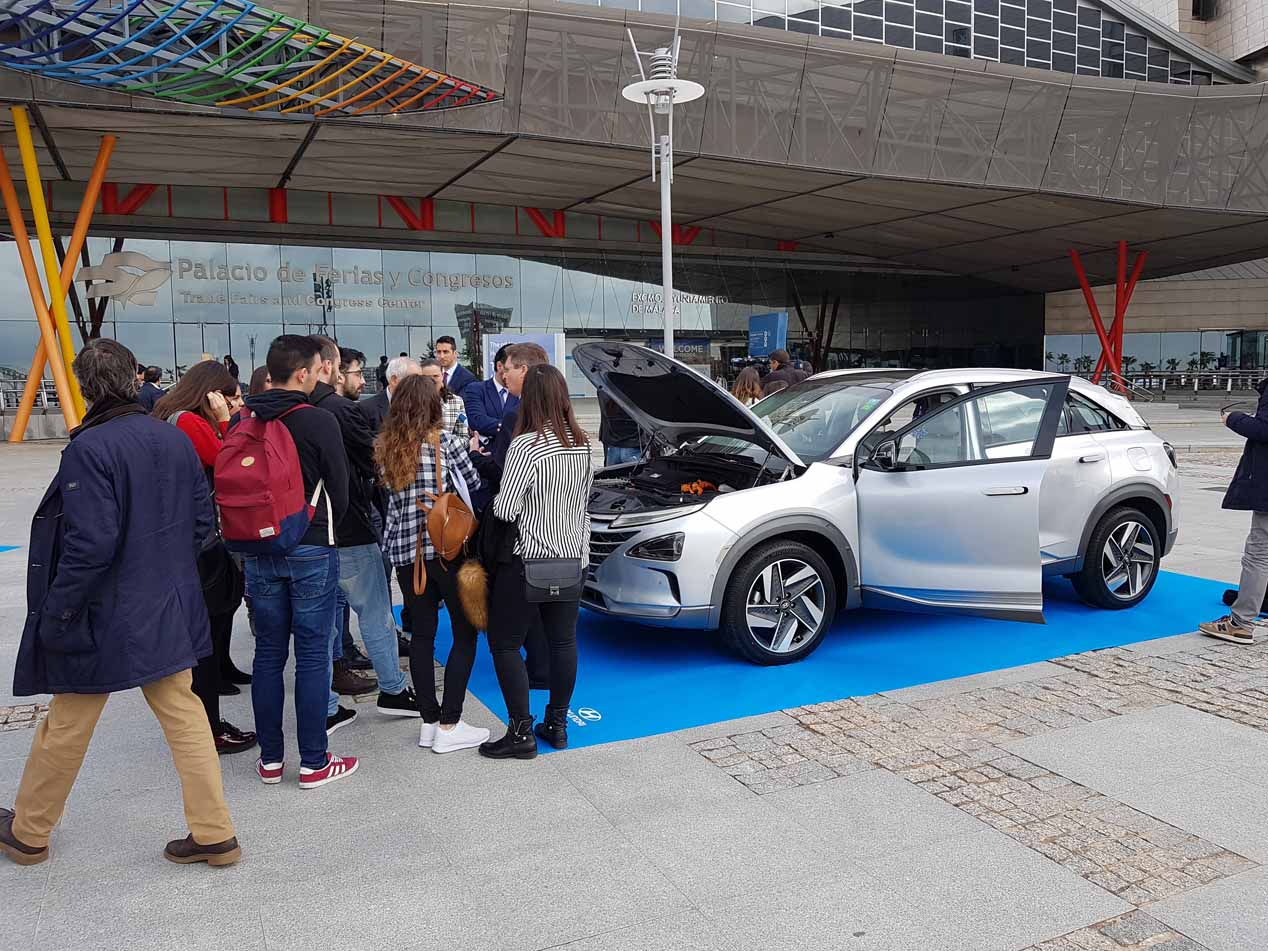 Recién presentado en el Salón de Ginebra, un prototipo del Hyundai Nexo en el Congreso Europeo del Hidrógeno en Málaga